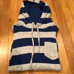 Striped blue and grey lightweight hoodie!